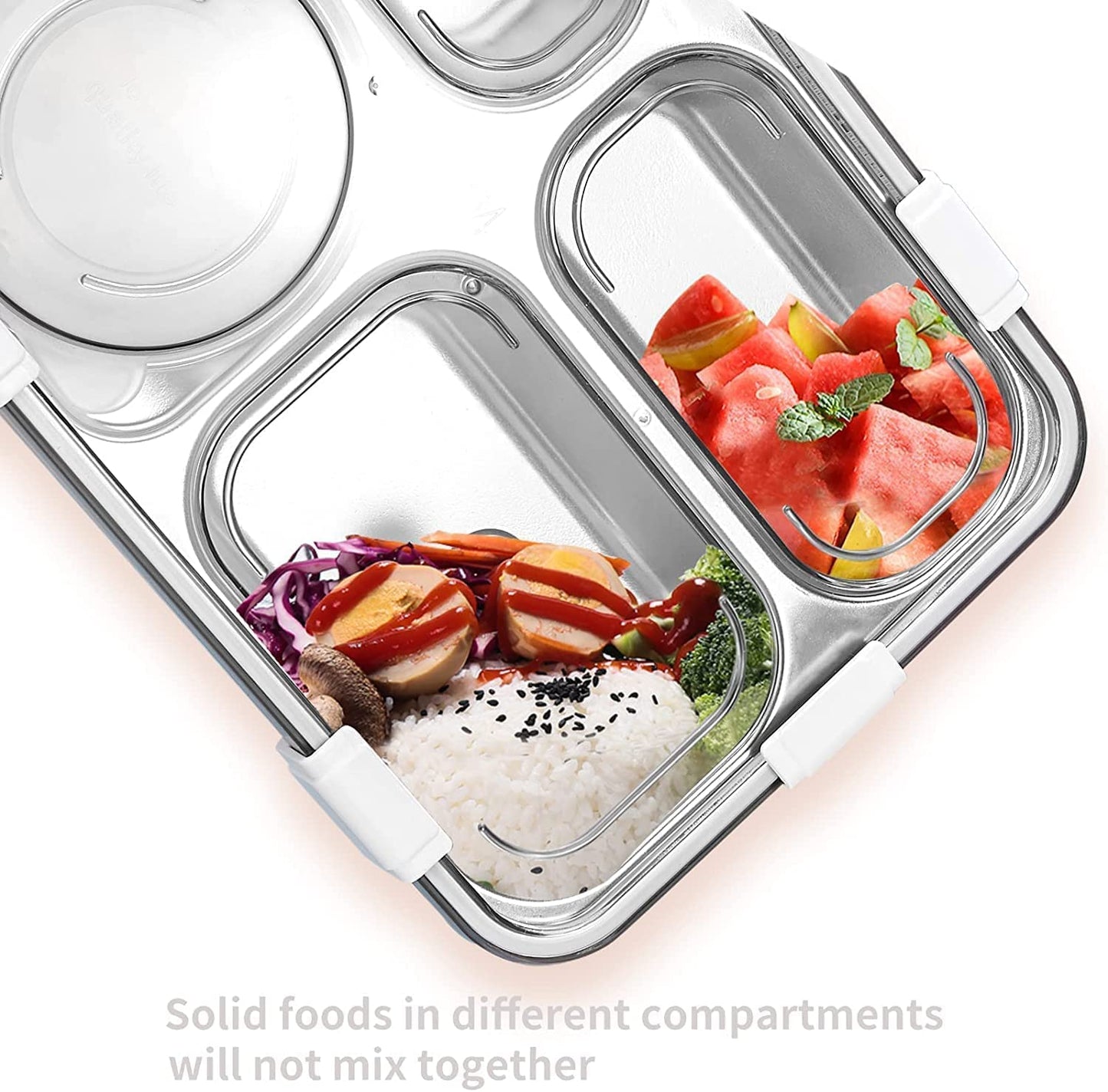 Stainless Steel 4 Compartment Leak Proof Lunch Box