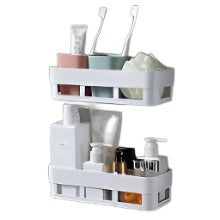 Plastic Wall Shelves With Magic Stickers for Kitchen and Bathroom