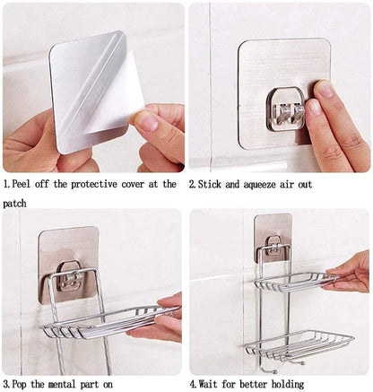 Dual Layer Stainless Steel Soap Dish with Hanging Hook 1pcs