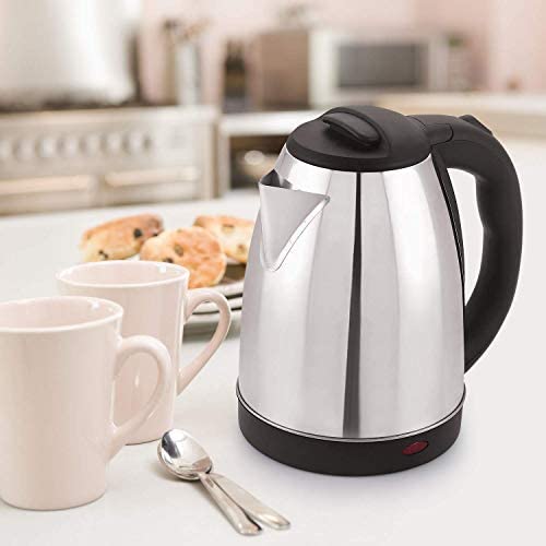 Stainless Steel Electric Kettle 2-Liter Multipurpose Hot Water, Tea, and Coffee Maker Fast Boiling with 360° Cordless Base, Safety Features, and LED Indicator