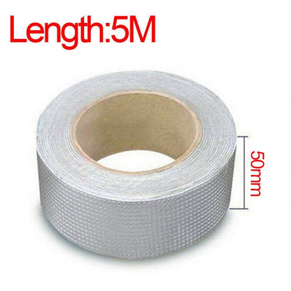 Waterproof Silver Tape for Pipe Leakage Roof Aluminum Foil Tape, Adhesive Tape Sealing Butyl Rubber Tape for Surface Crack, Pipe Rupture (5cmx5m-1PS) (1), Silver