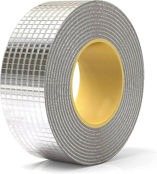 Waterproof Silver Tape for Pipe Leakage Roof Aluminum Foil Tape, Adhesive Tape Sealing Butyl Rubber Tape for Surface Crack, Pipe Rupture (5cmx5m-1PS) (1), Silver