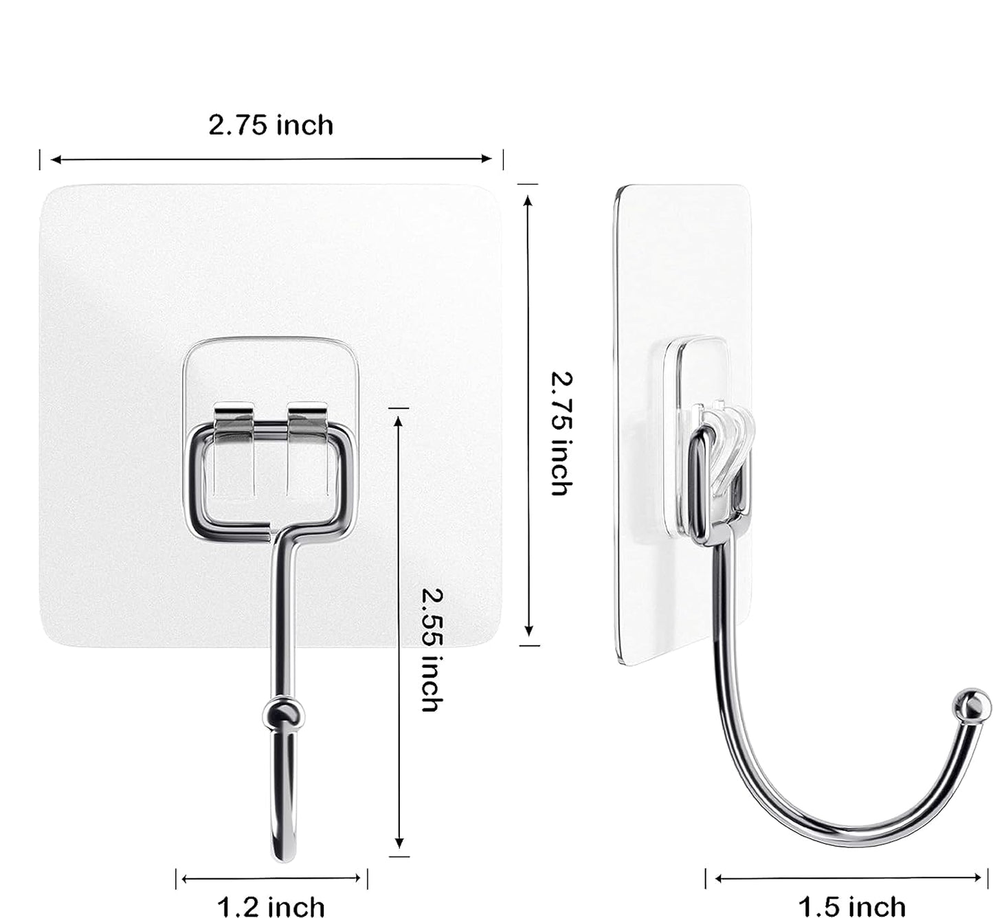 Big Adhesive Heavy Duty Sticky Stainless Steel Hooks 1pcs