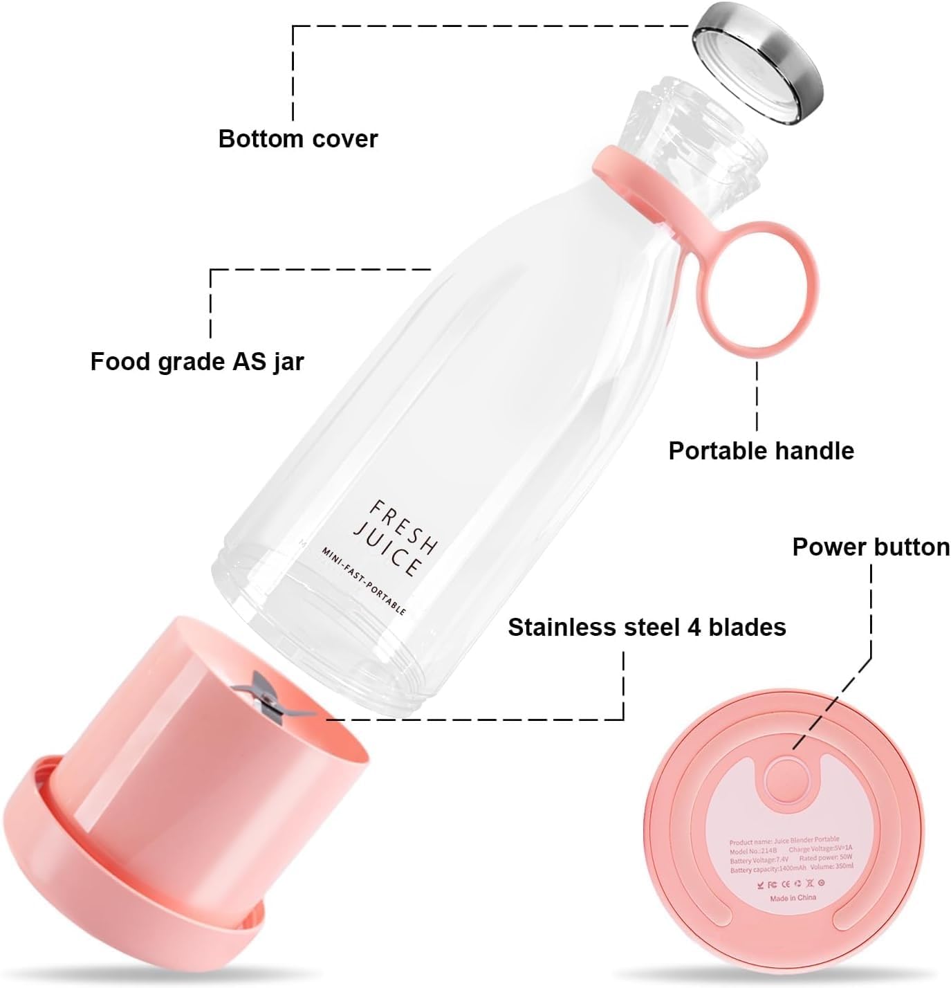 Electric Portable Mini USB Chargeable Bottle Juicer