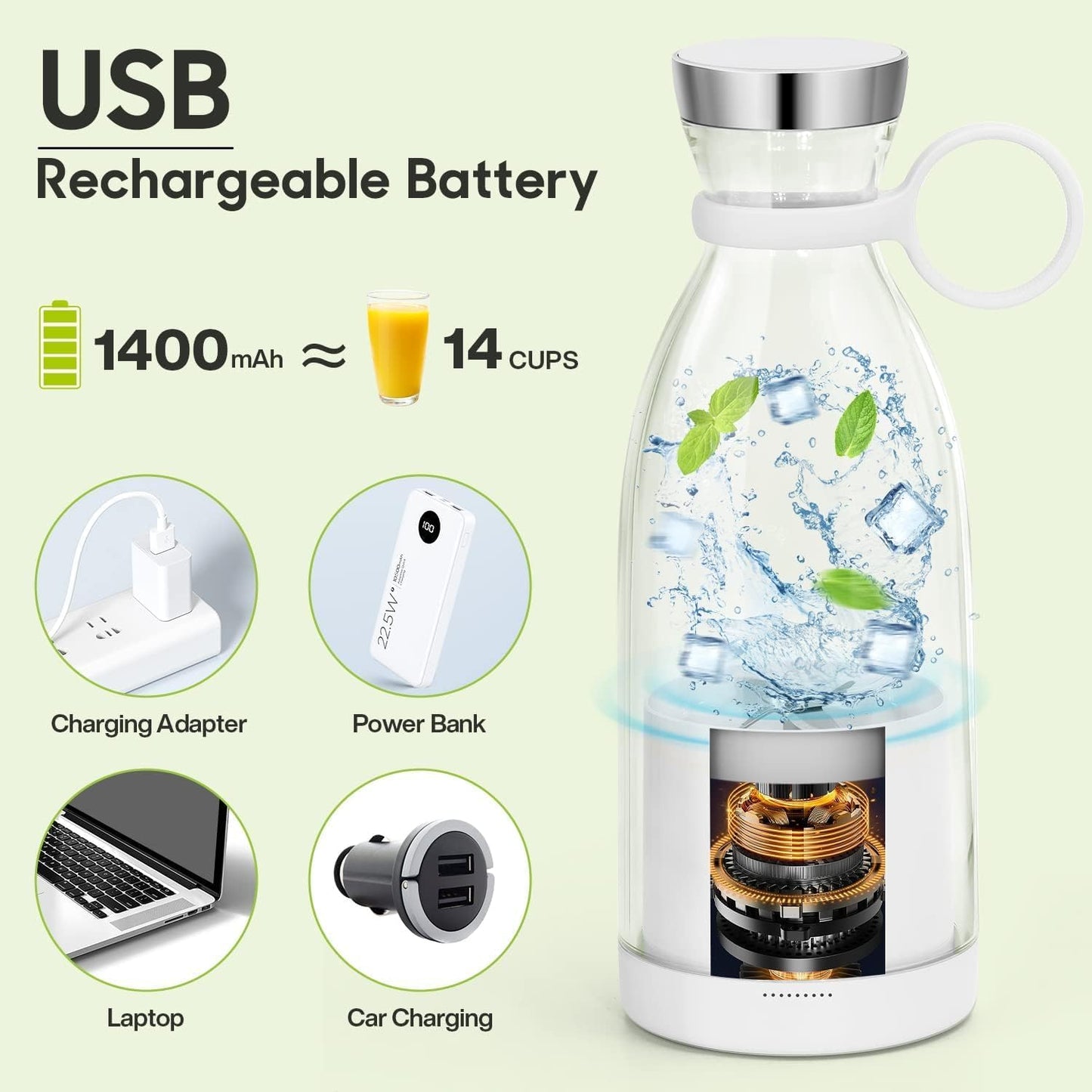 Electric Portable Mini USB Chargeable Bottle Juicer