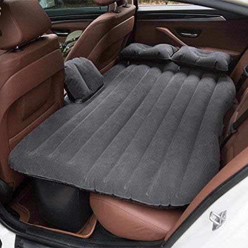 Car Inflatable Bed with Pump & 2 Air Pillow Quick Inflatable Back Seat Bed Car Inflatable Mattress Car Bed Mattress - BLACK