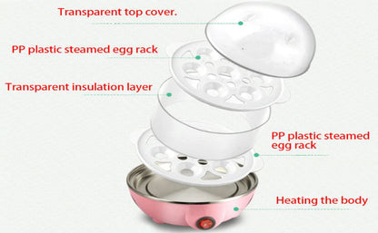 Electric 2-Layer Egg Boiler Cooker & Steamer - Cook 14 Eggs at Once