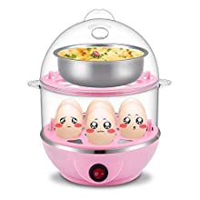 Electric 2-Layer Egg Boiler Cooker & Steamer - Cook 14 Eggs at Once