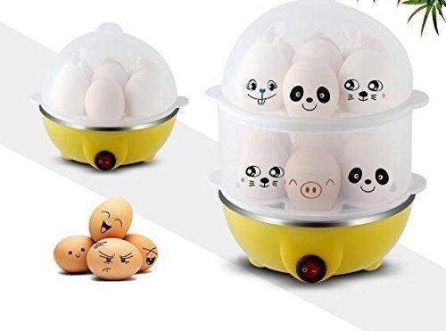 Electric 2-Layer Egg Boiler Cooker & Steamer - Cook 14 Eggs at Once