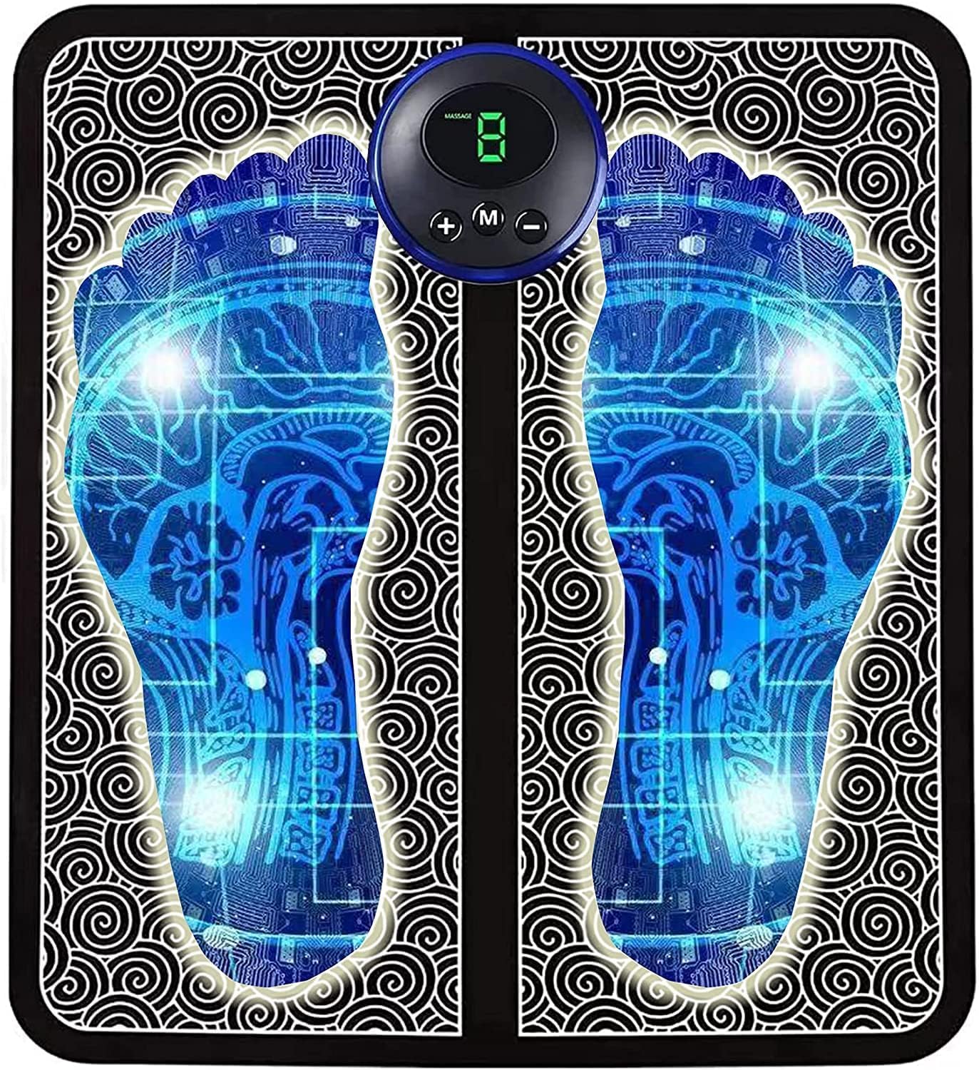 Rechargeable Electric Foot Massager with EMS Technology - 8 Modes & 19 Intensity Settings for Pain Relief and Relaxation