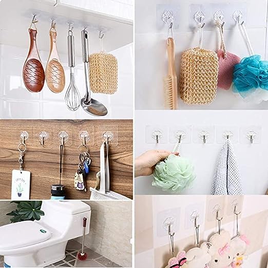 Transparent Reusable Flower Adhesive Hooks 1pcs