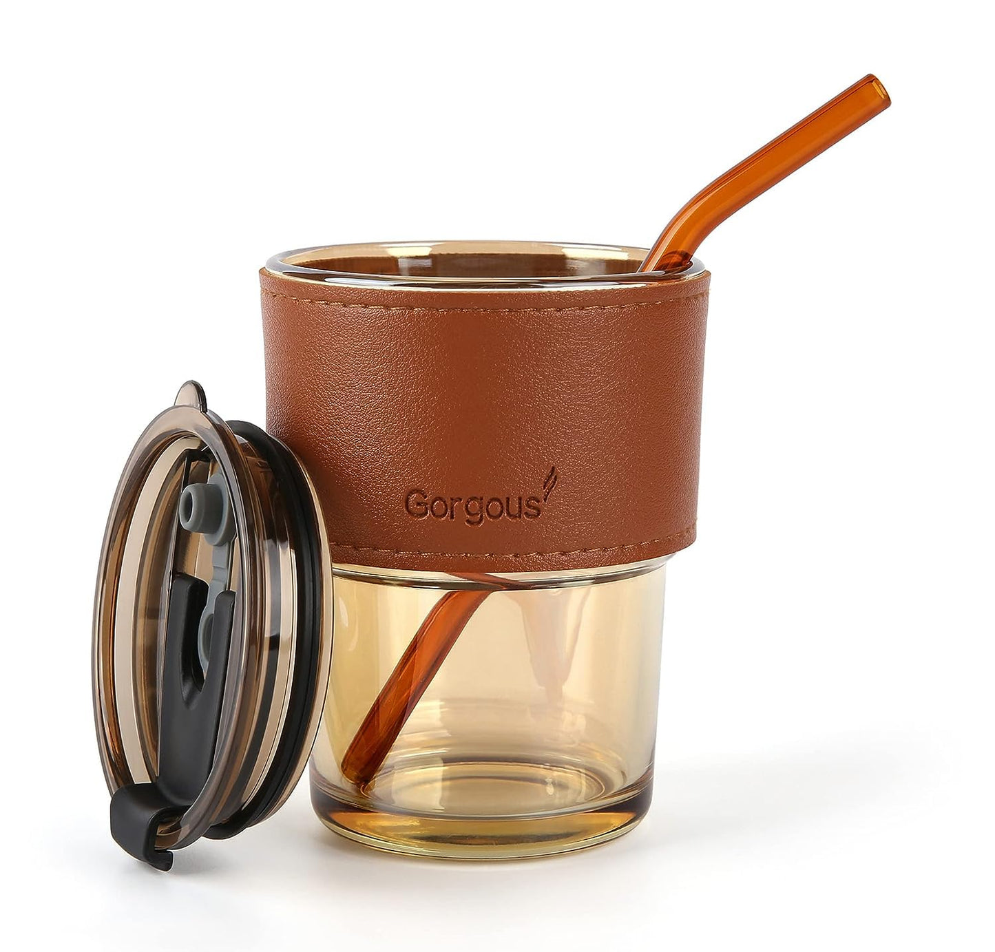 GLASS COFFEE MUG/TEA CUP WITH GLASS STRAW