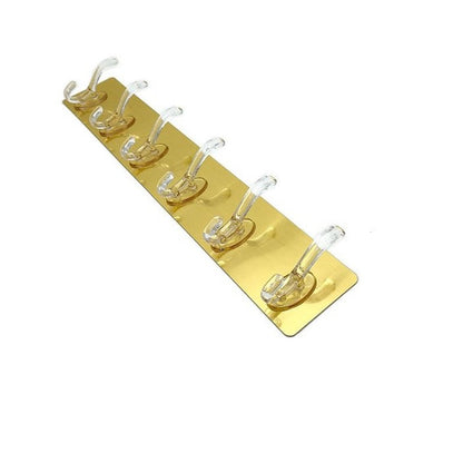 Multi-Purpose Adhesive 6-Hook for Strong, Heavy-Duty Hanging Gold 1pcs