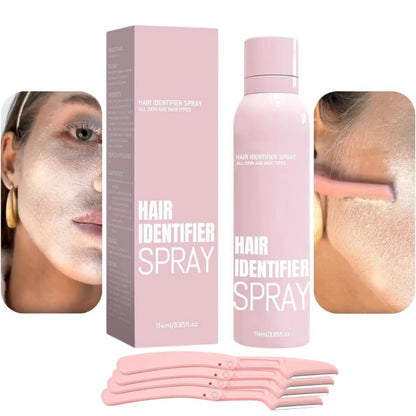 Hair Identifier Spray for Face Shaving & Dermaplaning | No-Irritation Depilatory Soothing Spray for Skin & Body | Quick & Easy Hair Removal for Smooth, Flawless Skin