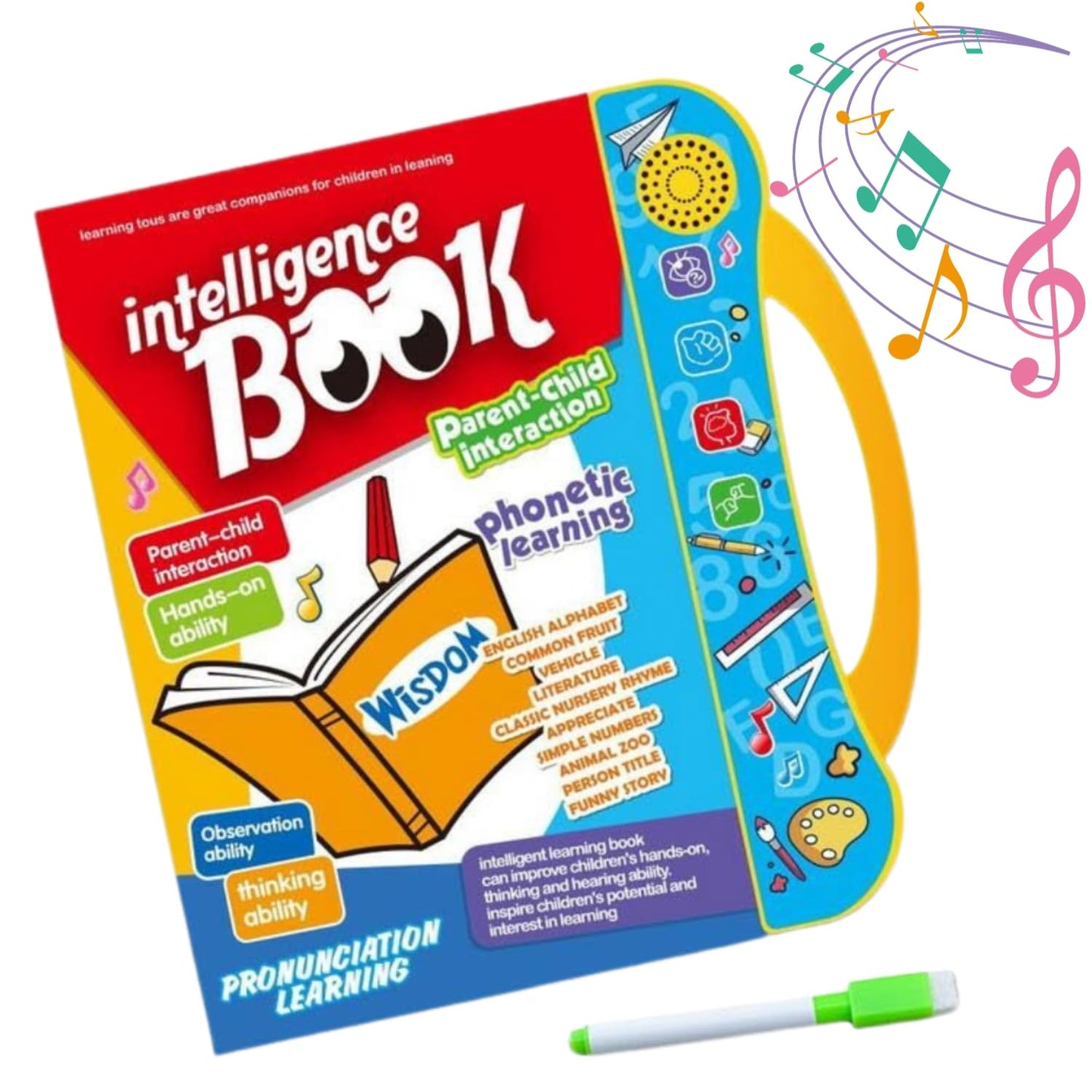 Interactive Musical Intelligence Book for Kids Electronic Study for Boys and Girls (3+ Years)