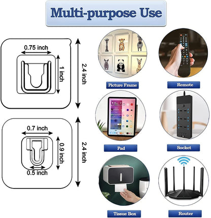 Male Female Transparent Self-Adhesive Waterproof Plastic Wall Hooks  1pcs