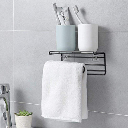 Streamline Your Bathroom: Self-Adhesive Tissue Toilet Paper Holder Storage with Shelf