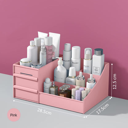 Chic Cosmetic Organizer Box with Drawers | Makeup Storage Stationary Box