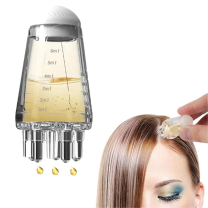 Hair Oil Applicator Comb Root Applicator Bottle For Scalp 6ML Scale Control Transparent