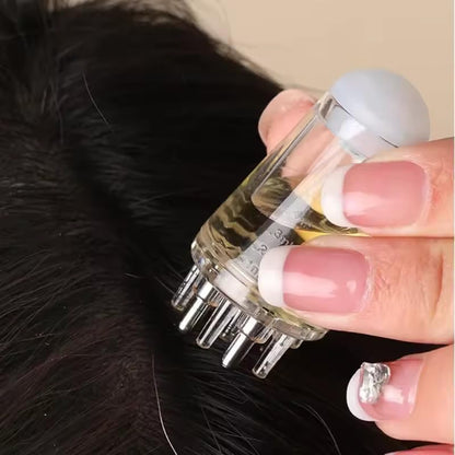 Hair Oil Applicator Comb Root Applicator Bottle For Scalp 6ML Scale Control Transparent