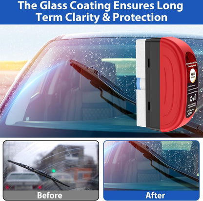 Automotive Oil Film Cleaning Brush | Glass Coating for Windshield | Improves Clarity & Visibility | Prevents Rain and Fog for Car Glass, Windshields, and Windows