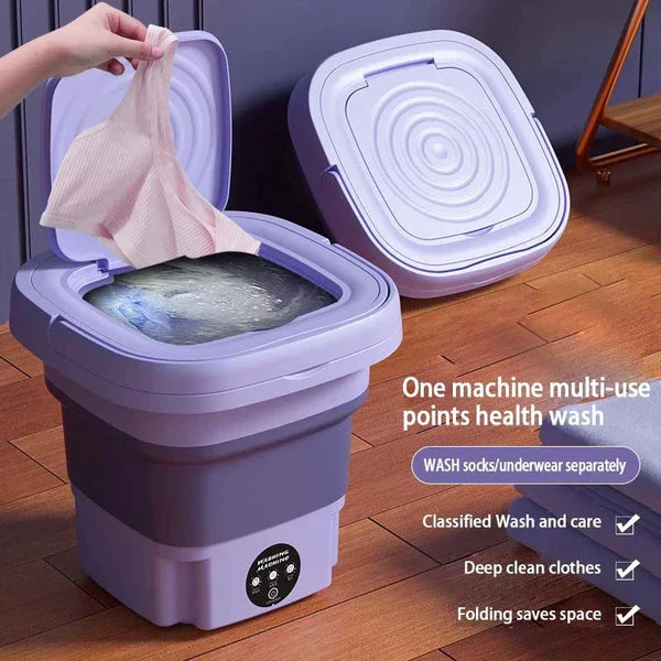 Folding Washing Machine With Dryer For Undergarments And Socks