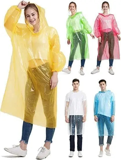 3 Pcs Portable Disposable Emergency Raincoats Waterproof Rain Poncho in A Ball