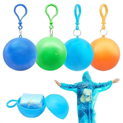 3 Pcs Portable Disposable Emergency Raincoats Waterproof Rain Poncho in A Ball