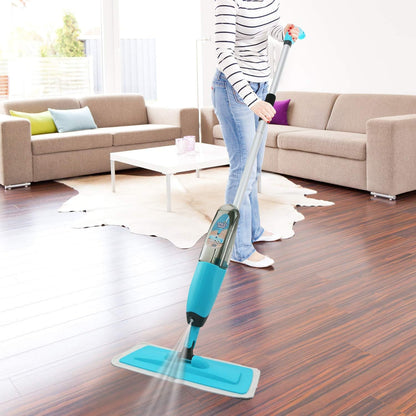 Spray Mop Pocha for Floor Cleaning|Wet-Dry Use|Long Handle Heavy Duty Flat Mop with Sprayer with Refillable Spray Bottle