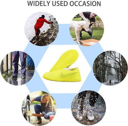 1 Pairs Reusable Shoe Covers, Anti-Slip Water Resistant Overshoes Silicone Rubber Shoe Cover Protectors for Kids, Men, Women