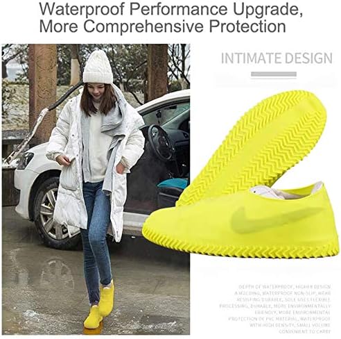 1 Pairs Reusable Shoe Covers, Anti-Slip Water Resistant Overshoes Silicone Rubber Shoe Cover Protectors for Kids, Men, Women