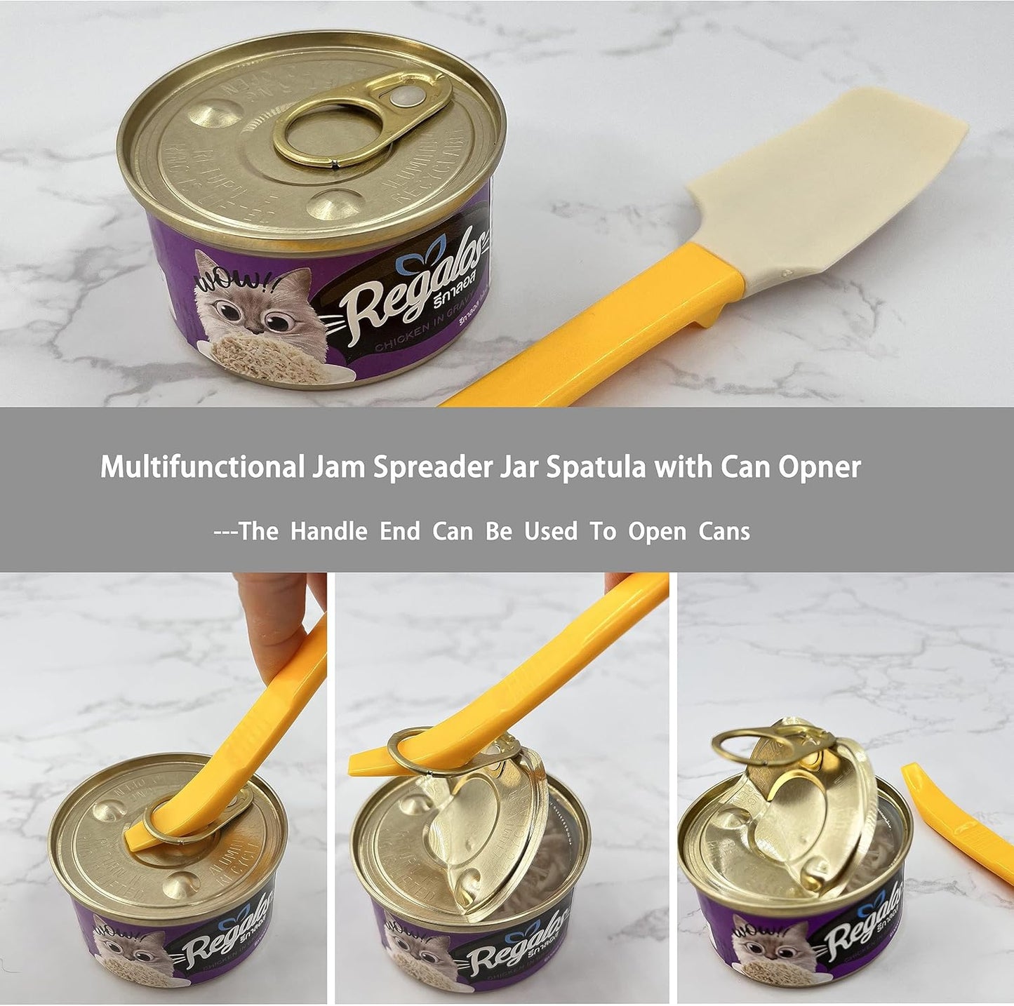 Silicone Jam Spreader with Can Opener End, Spatula Multi-function applicator, For Kitchen, Baking.1 pc