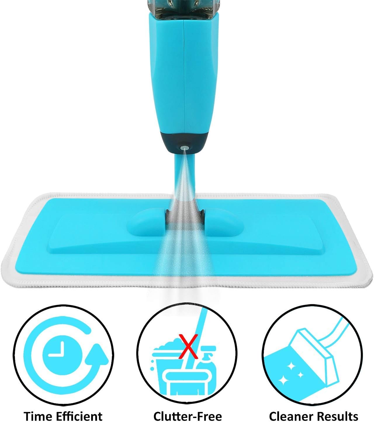 Spray Mop Pocha for Floor Cleaning|Wet-Dry Use|Long Handle Heavy Duty Flat Mop with Sprayer with Refillable Spray Bottle