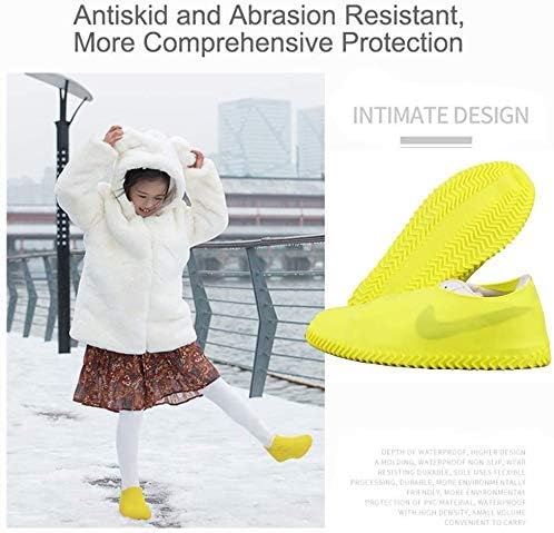 1 Pairs Reusable Shoe Covers, Anti-Slip Water Resistant Overshoes Silicone Rubber Shoe Cover Protectors for Kids, Men, Women