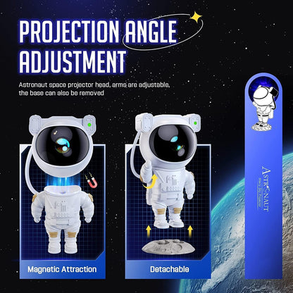 Astronaut Galaxy Projector with Remote Control - 360° Adjustable Timer Kids Astronaut Nebula Night Light