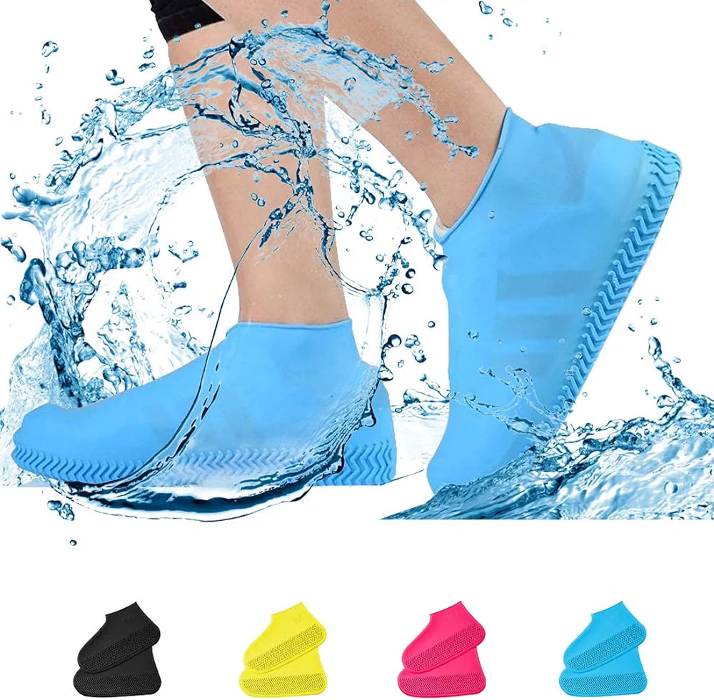 1 Pairs Reusable Shoe Covers, Anti-Slip Water Resistant Overshoes Silicone Rubber Shoe Cover Protectors for Kids, Men, Women