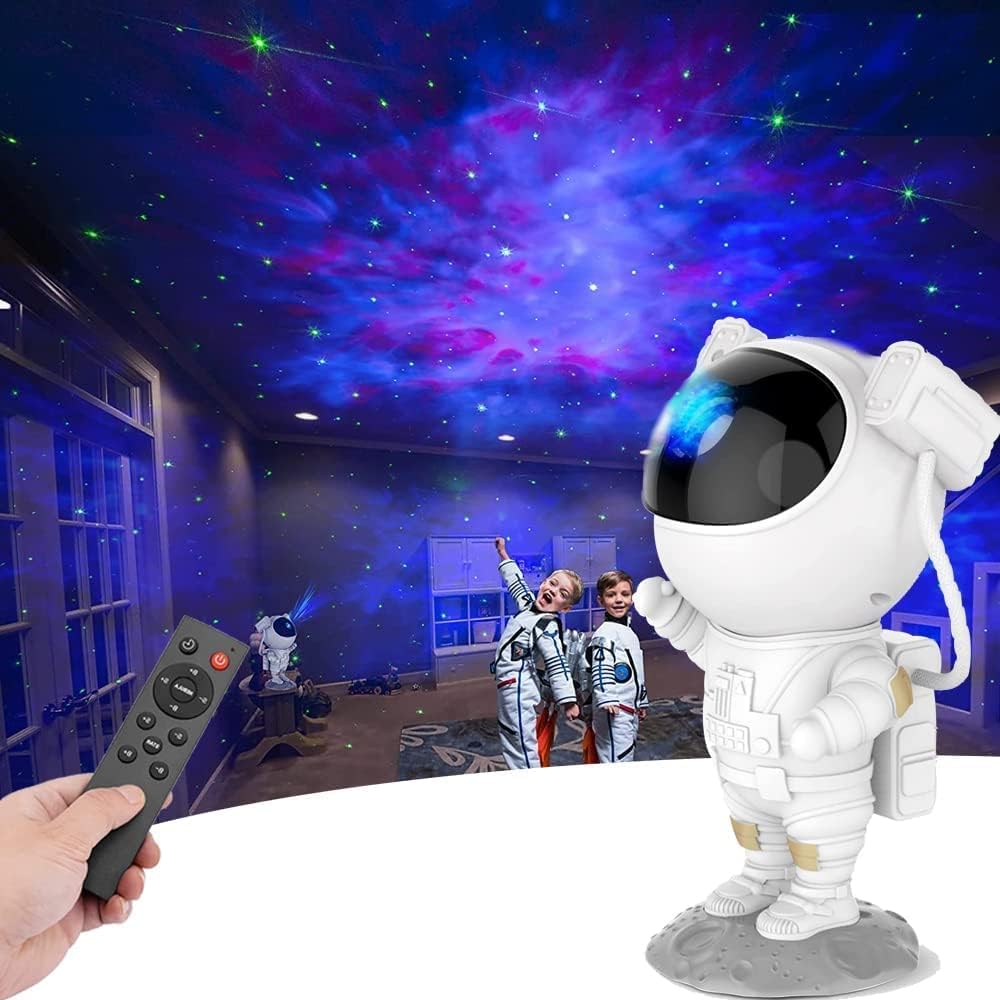 Astronaut Galaxy Projector with Remote Control - 360° Adjustable Timer Kids Astronaut Nebula Night Light