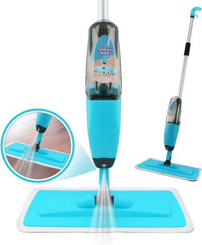 Spray Mop Pocha for Floor Cleaning|Wet-Dry Use|Long Handle Heavy Duty Flat Mop with Sprayer with Refillable Spray Bottle