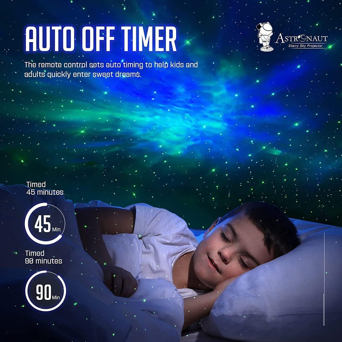 Astronaut Galaxy Projector with Remote Control - 360° Adjustable Timer Kids Astronaut Nebula Night Light