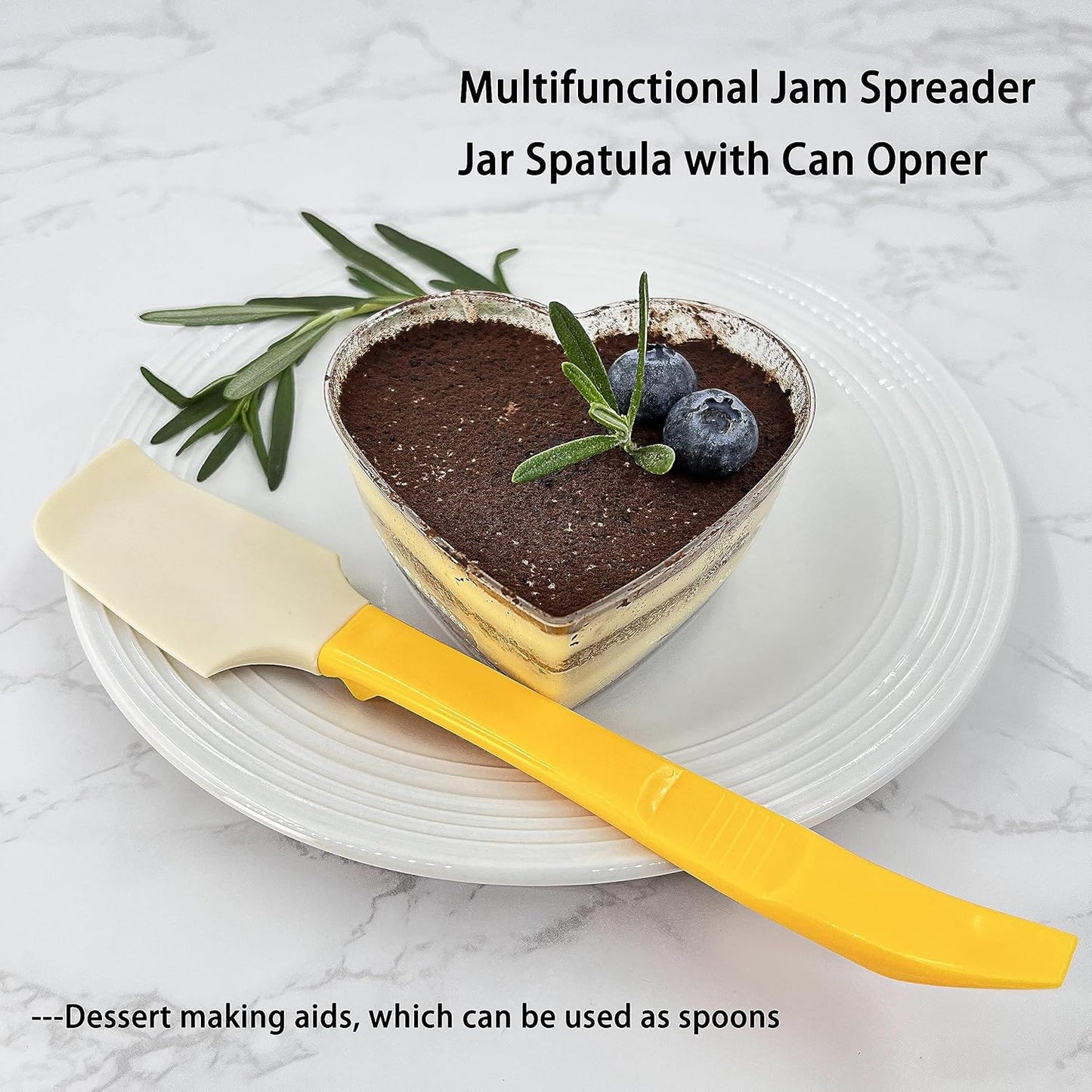 Silicone Jam Spreader with Can Opener End, Spatula Multi-function applicator, For Kitchen, Baking.1 pc