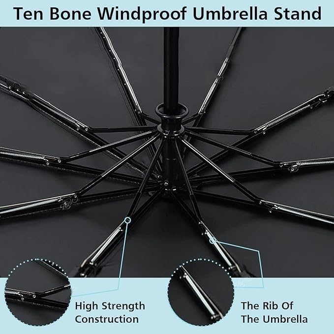 RR Auto Open Close Umbrella for Rain 3 Fold with Auto, Windproof Large