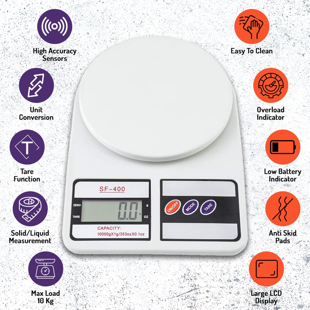 SF400 Digital Kitchen Weighing Scale For Domestic Use Only, 10kg X 1gm