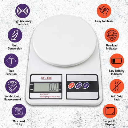 SF400 Digital Kitchen Weighing Scale For Domestic Use Only, 10kg X 1gm