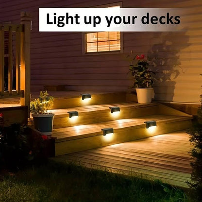 Outdoor Solar Deck Lights | Solar Waterproof LED ABS Step & Stair Lights | Pack of 4