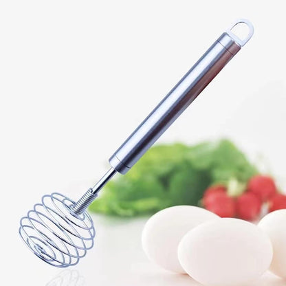 Handheld Stainless Steel Wire Egg Whisk | Semi-Automatic Hand Mixer, Eggbeater, Frother for Cream, Milk, & Flour | Durable Kitchen Whisk for Baking, Cooking & Blending